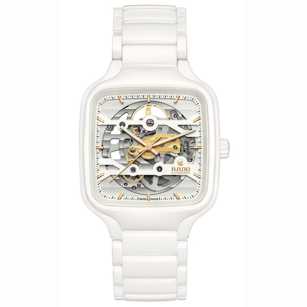 RADO TRUE SQUARE 雷達錶真我方形系列鏤空陶瓷自動機械腕錶 38mm R27126012