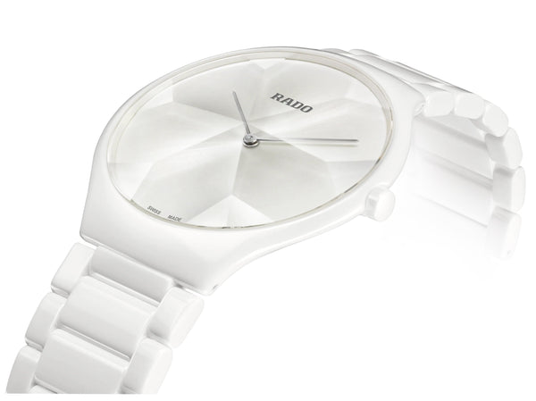 RADO True Thinline 雷達真薄系列世界花園特別版白陶瓷石英錶 39mm R27007032