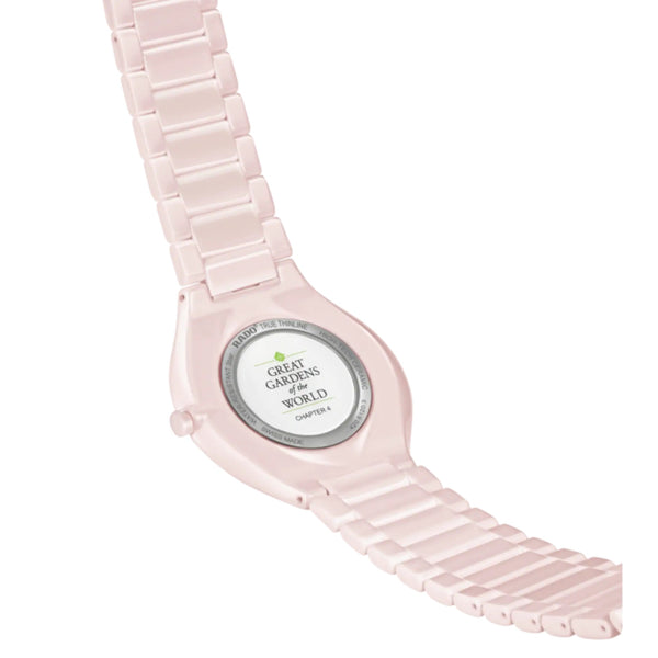RADO True Thinline 雷達真薄系列世界花園特別版粉陶瓷石英錶 39mm R27120402