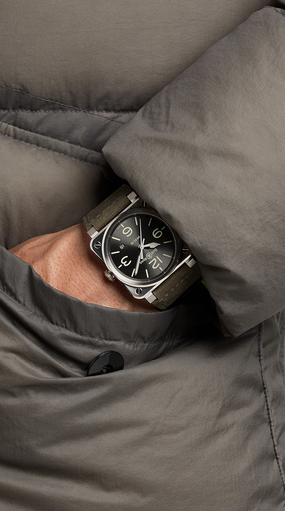 Bell & Ross 柏萊士 BR 03-92 GREY LUM 超強夜光不銹鋼機械腕錶 42mm BR0392-GC3-ST/SCA