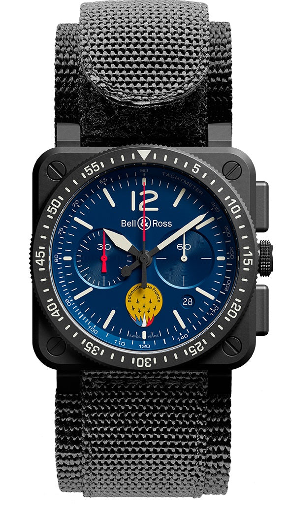Bell & Ross 柏萊士 BR 03-94 法國巡邏兵飛行表演隊特別版陶瓷計時機械錶 42mm BR0394-PAF1-CE/SRB