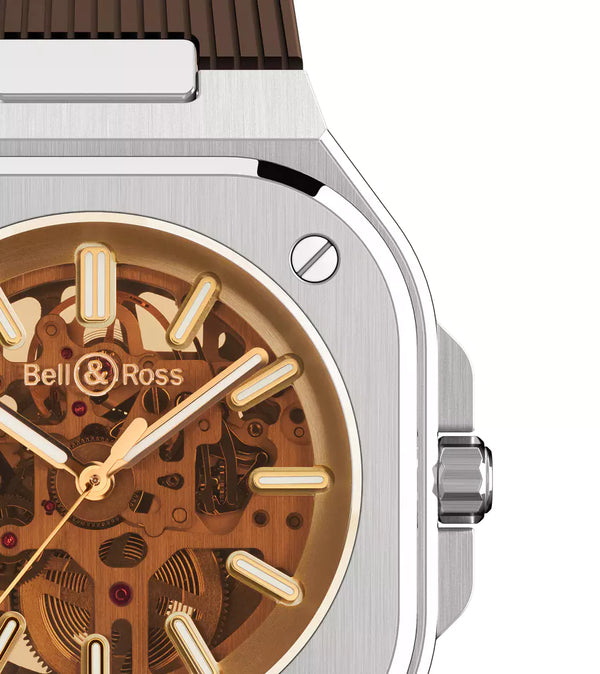 Bell & Ross 柏萊士 BR-05 SKELETON GOLDEN 鏤空金色透明錶盤機械腕錶 40mm BR05A-CH-SKST/SRB