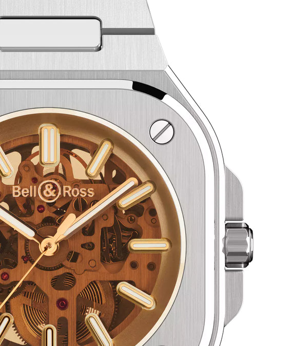 Bell & Ross 柏萊士 BR-05 SKELETON GOLDEN 鏤空金色透明錶盤機械腕錶 40mm BR05A-CH-SKST/SST