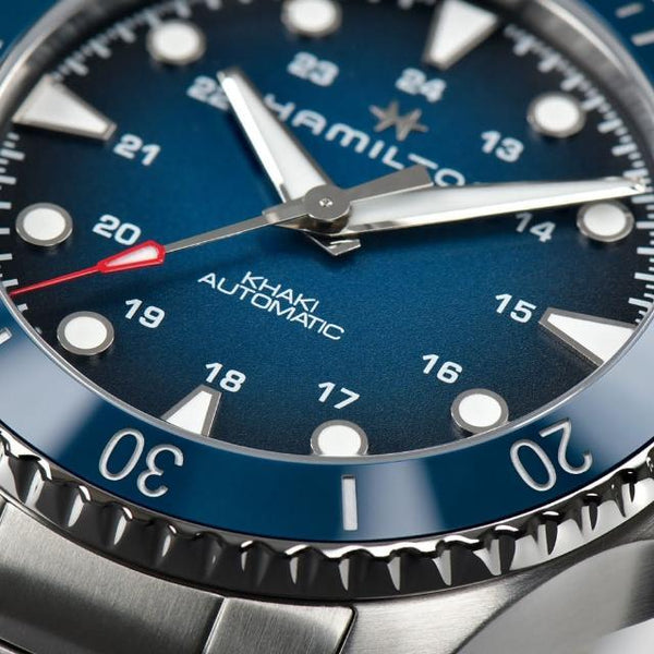 Hamilton 漢米爾頓 Khaki Navy Scuba 漸層藍陶瓷圈潛水錶 43mm H82505140