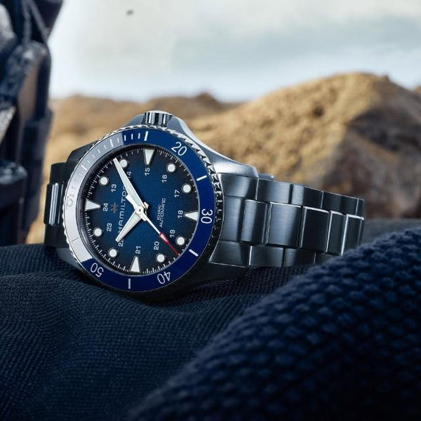 Hamilton 漢米爾頓 Khaki Navy Scuba 漸層藍陶瓷圈潛水錶 43mm H82505140