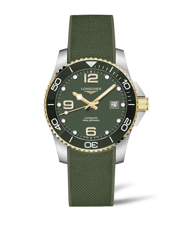 LONGINES 浪琴 HydroConquest 深海征服者系列浪鬼陶瓷潛水機械錶 41mm L37813069 綠金