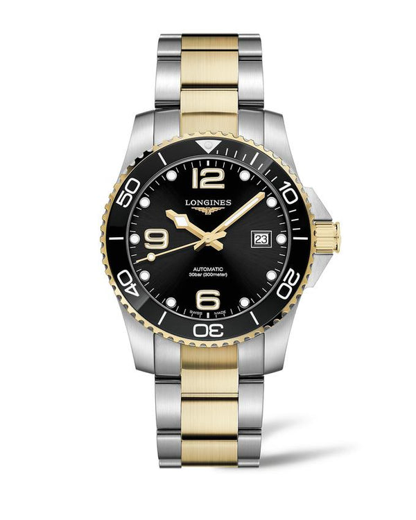 LONGINES 浪琴 HydroConquest 深海征服者系列浪鬼陶瓷潛水機械錶 41mm L37813567 黑金黃色PVD塗層