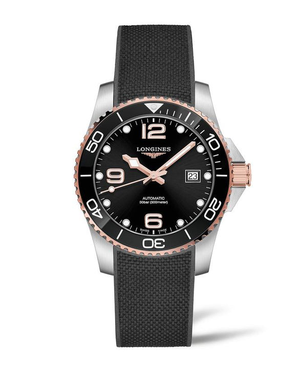 LONGINES 浪琴 HydroConquest 深海征服者系列浪鬼陶瓷潛水機械錶 41mm L37813589 黑面玫瑰金PVD塗層