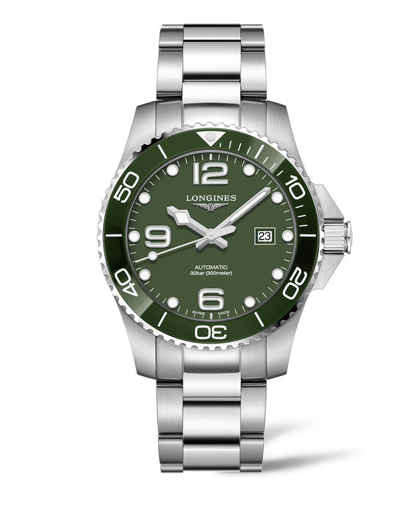 LONGINES 浪琴深海征服者系列浪鬼陶瓷潛水機械錶 43mm L37824066 綠面 - 新萬國鐘錶