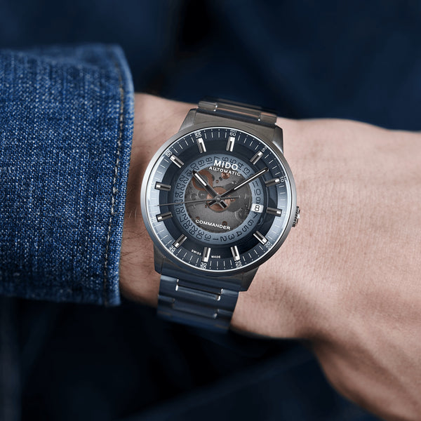 MIDO Commander Gradient 美度香榭系列 煙灰漸層機械腕錶 M0214071141101