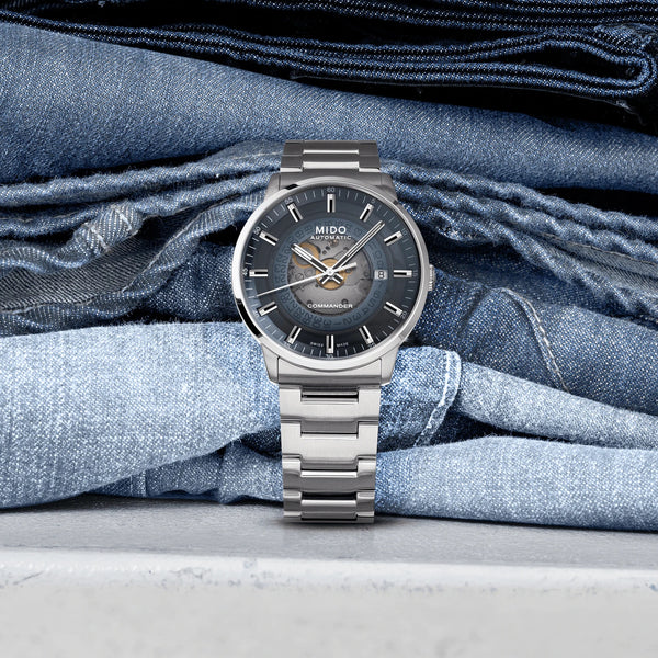 MIDO Commander Gradient 美度香榭系列 煙灰漸層機械腕錶 M0214071141101