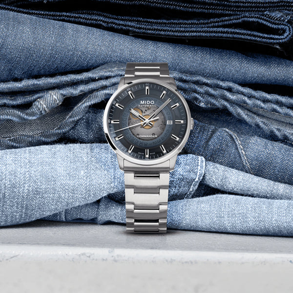 MIDO Commander Gradient 美度香榭系列 煙灰漸層機械腕錶 M0214071141101