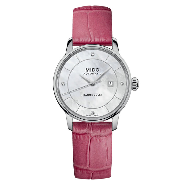 MIDO Baroncelli 美度永恆系列特別版經典漾彩女士母貝鑽面機械錶 M0372071610600