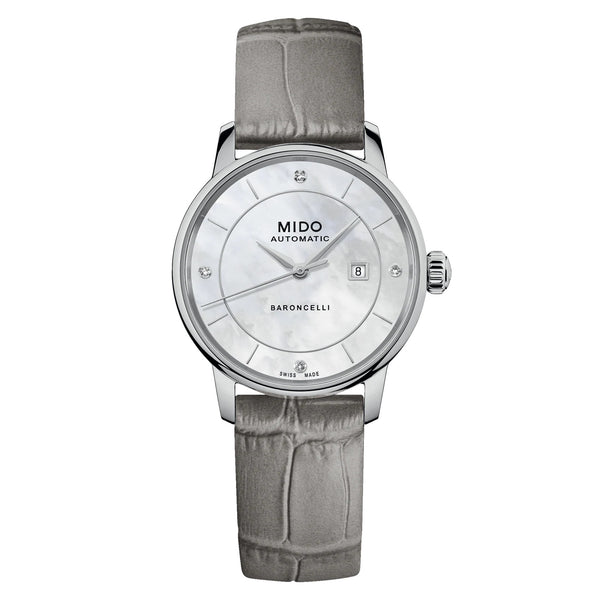 MIDO Baroncelli 美度永恆系列特別版經典漾彩女士母貝鑽面機械錶 M0372071610600