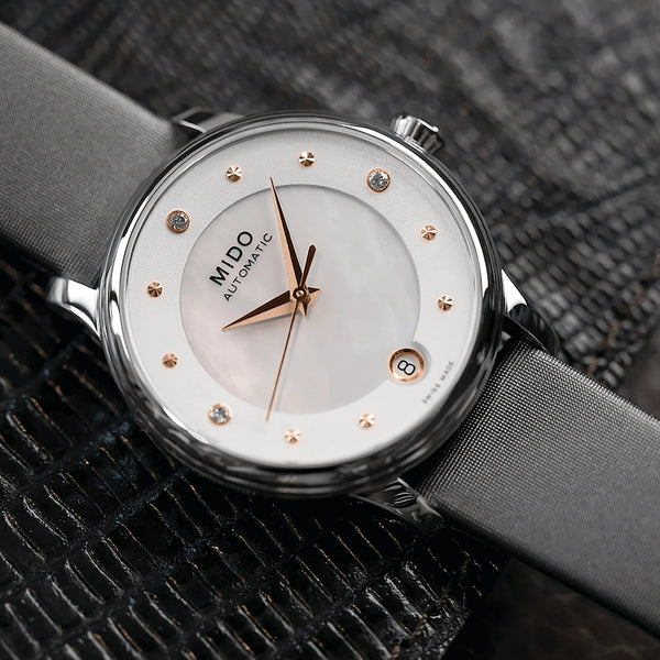 MIDO 美度 BARONCELLI 永恆系列套錶組 珍珠貝錶盤 34mm M0392071610600