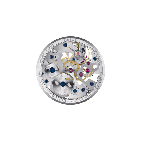 TISSOT 天梭 T-Complication 鏤空手上鏈機械腕錶 43mm T0704051641100