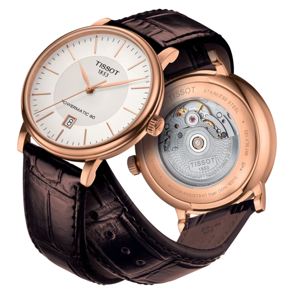 TISSOT Carson 天梭卡森系列80小時機械男士PVD玫瑰金腕錶 40mm T1224073603100