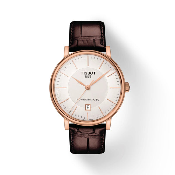 TISSOT Carson 天梭卡森系列80小時機械男士PVD玫瑰金腕錶 40mm T1224073603100