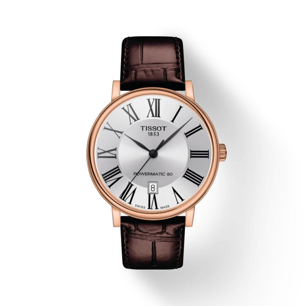 TISSOT Carson 天梭卡森系列80小時機械男士PVD玫瑰金腕錶 40mm T1224073603300