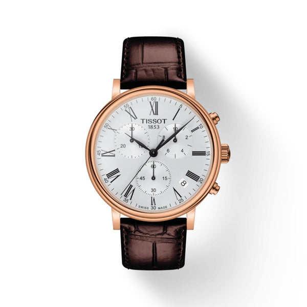 TISSOT Carson 天梭卡森系列石英計時男士PVD玫瑰金腕錶 40mm T1224173603300