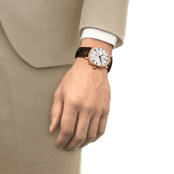 TISSOT Carson 天梭卡森系列石英計時男士PVD玫瑰金腕錶 40mm T1224173603300