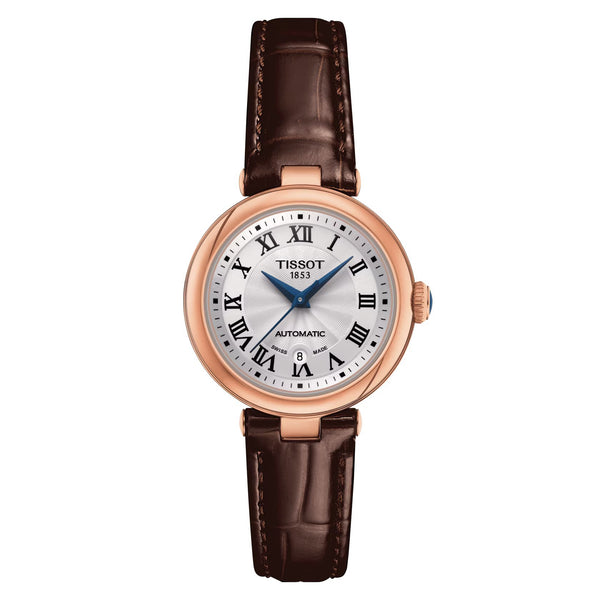 TISSOT BELLISSIMA 天梭優雅羅馬機械PVD玫瑰金女士腕錶 26mm T1262073601300