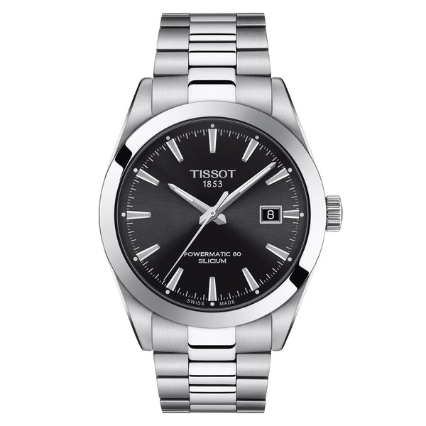 TISSOT Gentleman 天梭紳士系列 80小時矽游絲機械手錶 黑 40mm T1274071105100