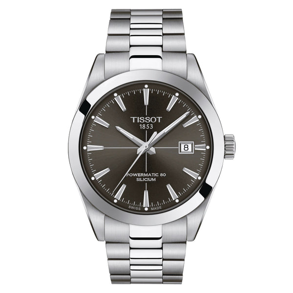 TISSOT Gentleman 天梭紳士系列 80小時矽游絲機械手錶 灰 40mm T1274071106101