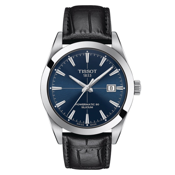 TISSOT Gentleman 天梭紳士系列 80小時矽游絲機械手錶 藍 40mm T1274071604101