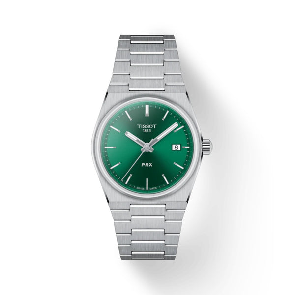 TISSOT 天梭 PRX 系列復古時尚石英腕錶綠面 35mm T1372101108100