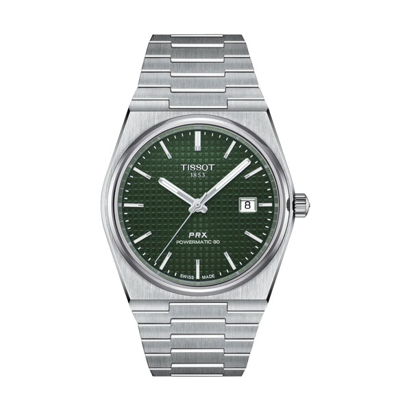 TISSOT 天梭 PRX Powermatic 80 機械腕錶 綠面 T1374071109100
