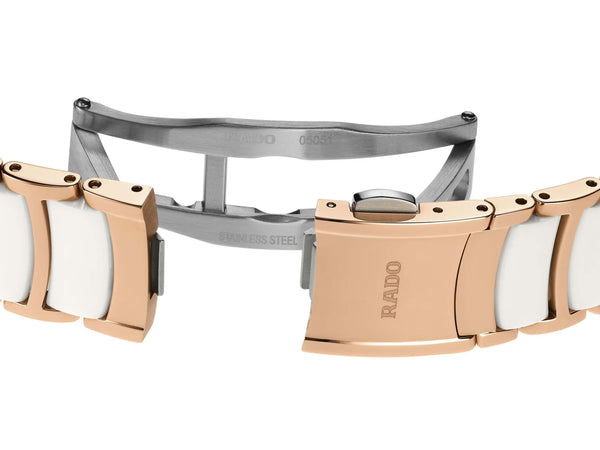 RADO 雷達錶 Centrix 晶萃系列鑲鑽PVD玫瑰金機械腕錶 30.5 mm R30019744