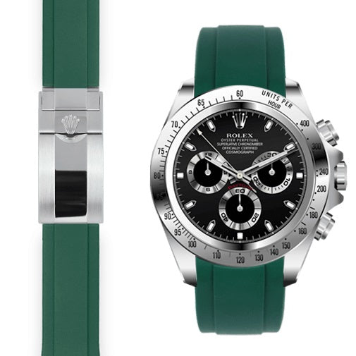 EVEREST錶帶 ROLEX DAYTONA 116500LN 116503 16520 116520 橡膠錶帶摺疊扣