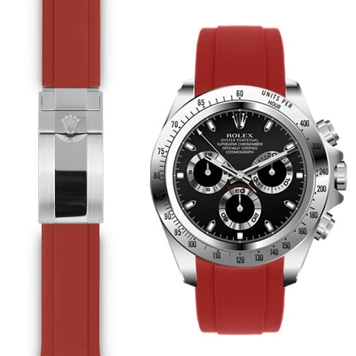 EVEREST錶帶 ROLEX DAYTONA 116500LN 116503 16520 116520 橡膠錶帶摺疊扣