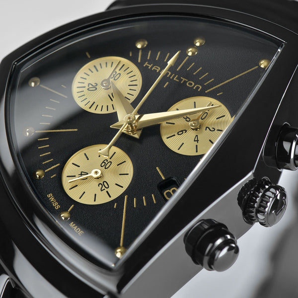 Hamilton 漢米爾頓 Ventura 探險系列黑金配色石英計時 H24402730