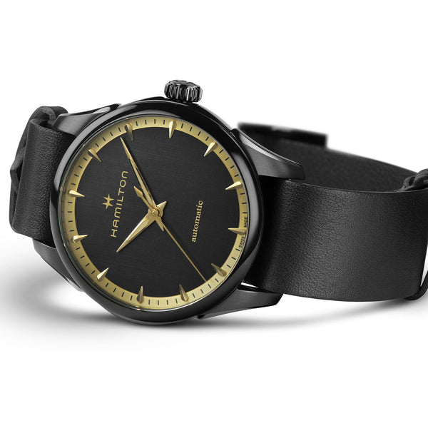 Hamilton 漢米爾頓 Jazzmaster 爵士系列黑金配色機械腕錶 36mm H32255730