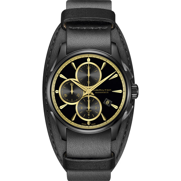 Hamilton 漢米爾頓 Jazzmaster 爵士系列黑金配色機械計時腕錶 42mm H32506730