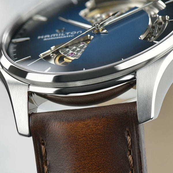 HAMILTON 漢米爾頓 JAZZMASTER 爵士系列 OPEN HEART 80小時自動腕錶漸層藍 40mm H32675540