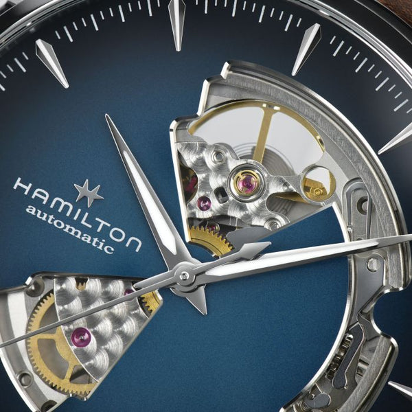 HAMILTON 漢米爾頓 JAZZMASTER 爵士系列 OPEN HEART 80小時自動腕錶漸層藍 40mm H32675540