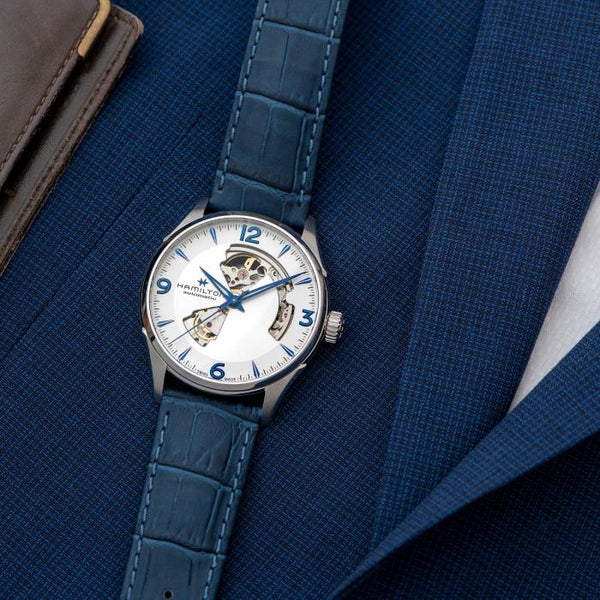 HAMILTON漢米爾頓 JAZZMASTER爵士系列OPEN HEART 80小時自動腕錶 H32705651