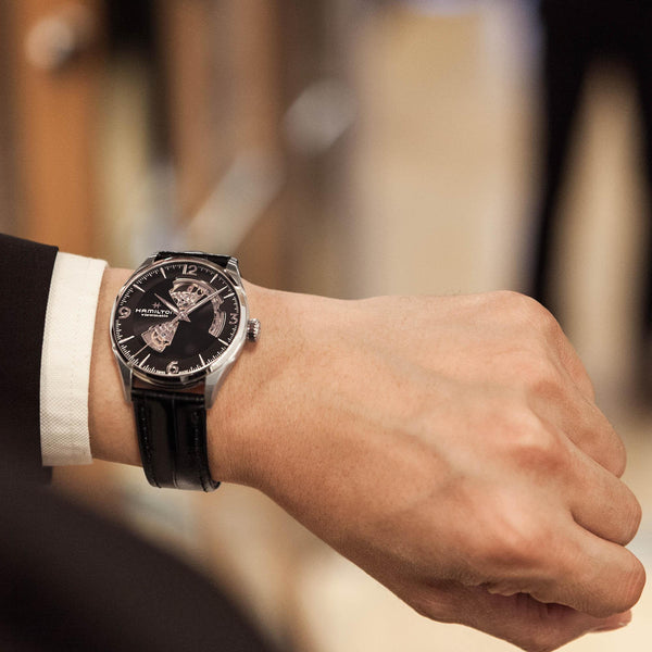 HAMILTON漢米爾頓 JAZZMASTER爵士系列OPEN HEART 80小時自動腕錶 H32705731