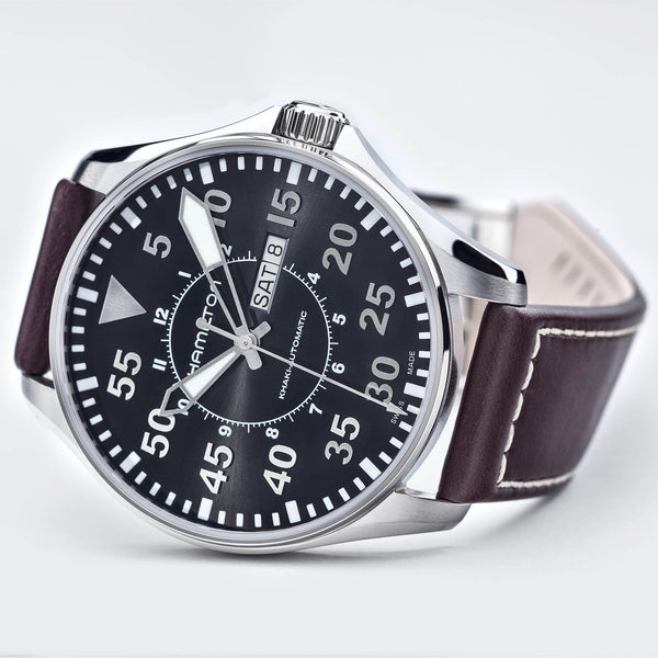 Hamilton 漢米爾頓 Khaki Aviation 卡其航空系列不銹鋼機械飛行錶 46mm H64715535