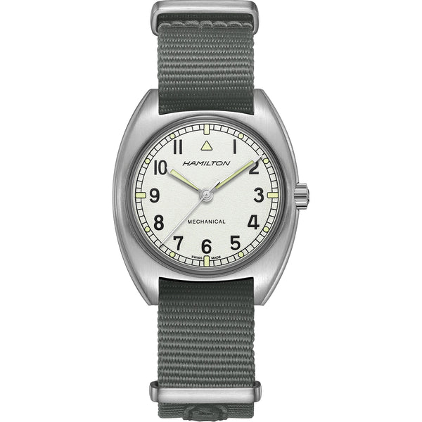 Hamilton 漢米爾頓 Pilot Pioneer 卡其航空系列手上鏈白面款機械錶 36mm H76419951
