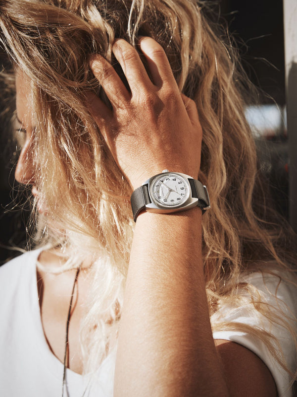 Hamilton 漢米爾頓 Pilot Pioneer 卡其航空系列手上鏈白面款機械錶 36mm H76419951