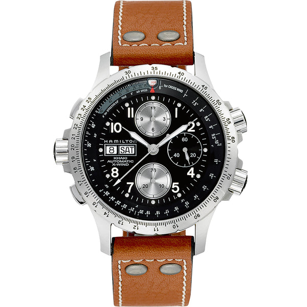 Hamilton 漢米爾頓 X-Wind 卡其航空系列不銹鋼機械飛行計時碼錶 44mm H77616533