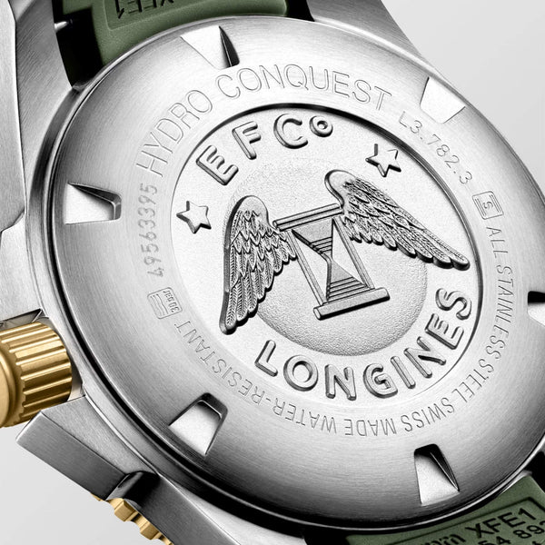 LONGINES 浪琴 HydroConquest 深海征服者系列浪鬼陶瓷潛水機械錶 43mm L37823069 綠金
