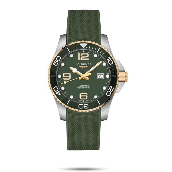 LONGINES 浪琴 HydroConquest 深海征服者系列浪鬼陶瓷潛水機械錶 43mm L37823069 綠金