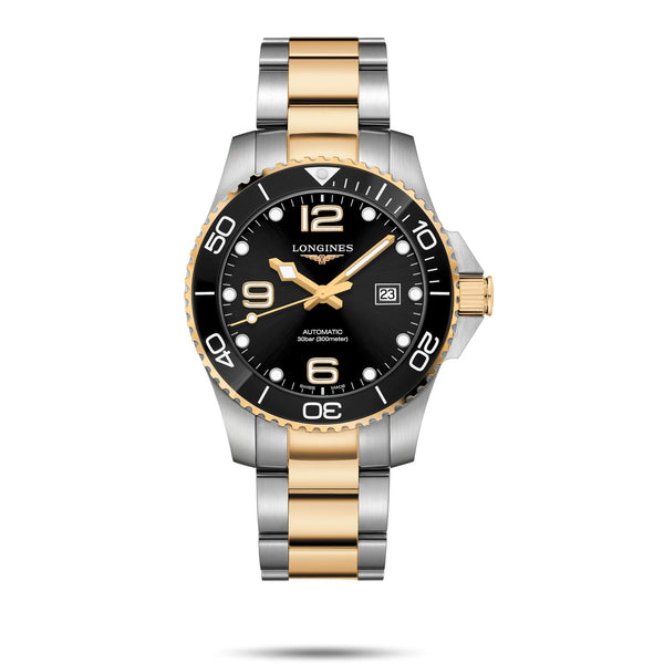 LONGINES 浪琴 HydroConquest 深海征服者系列浪鬼陶瓷潛水機械錶 43mm L37823567 黑金黃色PVD塗層