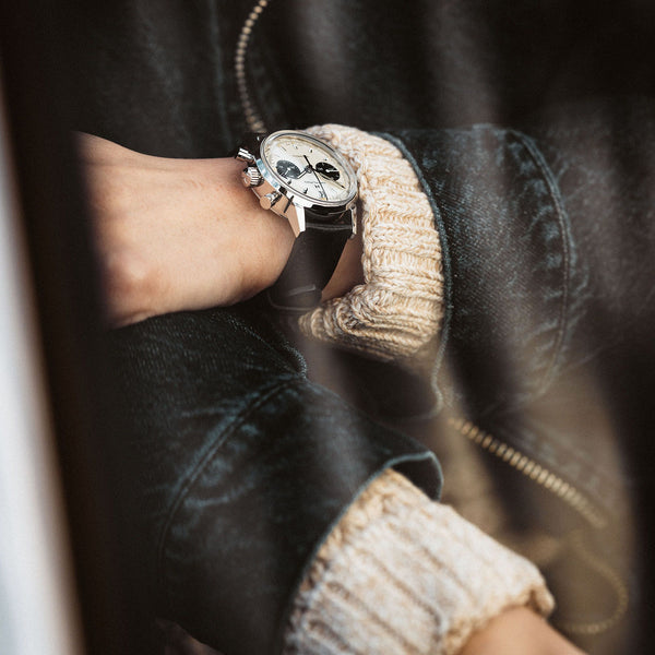 Hamilton 漢米爾頓 美國經典 白熊貓黑皮帶 Intra-Matic 手上鍊計時機械錶 H38429710 40mm