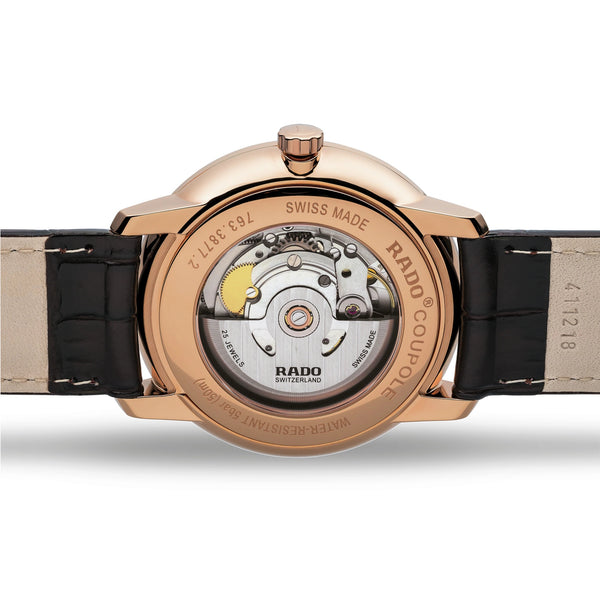 RADO 雷達錶 COUPOLE 晶燦系列PVD玫瑰金男士機械錶 41mm R22877165